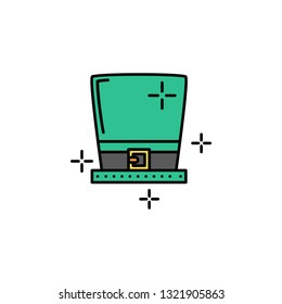 Hat, green icon. Element of color St Patricks day icon. Premium quality graphic design icon. Signs and symbols collection icon for websites, web design, mobile app