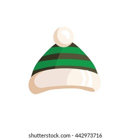 hat in green striped vector
