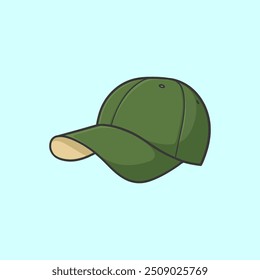 Vector de dibujos animados de estilo verde sombrero