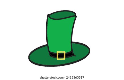 Hat Grün gelbe Linie Farbe schwarz Objekt Symbol Dekorationssymbol dunkle Patrick Tag st.patrick dat 17 siebzehn Tage Marsch entspannt irisches Glück reich Reichtum Shamrock Event Fest Spaß Fest