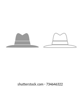 Hat grey set icon .