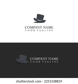 Hat grey vector logo illustration icon 