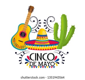 hat with guitar and cactus plants to event