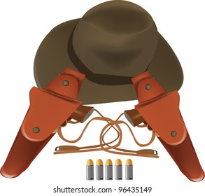 hat and gun scabbard
