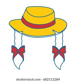 hat with hair braids icon