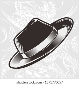 hat hand drawing vector