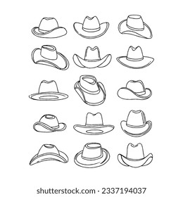 hat hand drawn doodle illustrations vector set