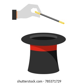 Hat with hand icon. Cartoon illustration of hat with hand vector icon for web.