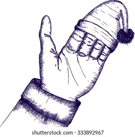 hat, hand, santa cause