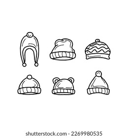 hat handrawn doodle illustrations vector