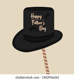 Hat Happy fathers day in white background holiday - Vector