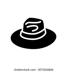 vector de icono de glifo accesorio de cabeza de sombrero. signo de accesorio de la cabeza. símbolo de contorno aislado ilustración negra