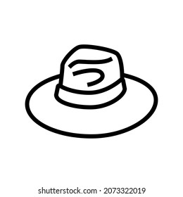 hat head accessory line icon vector. hat head accessory sign. isolated contour symbol black illustration