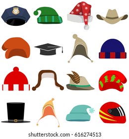 Hat, headpiece. Flat design, vector illustration, vector.