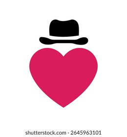 Hat Heart Logo Design Concept With Hear and Hat Symbol