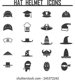 Hat and Helmet icons set.