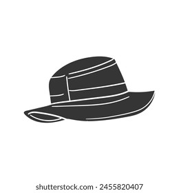 Hat Hikking Icon Silhouette Illustration. Sport Accessory Vector Graphic Pictogram Symbol Clip Art. Doodle Sketch Black Sign.