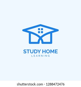 Hat and home logo combination, design inspiration vector template for education