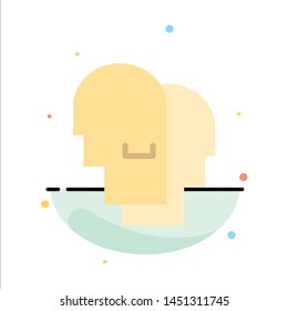 Hat, Human, Empathy, Feelings Abstract Flat Color Icon Template