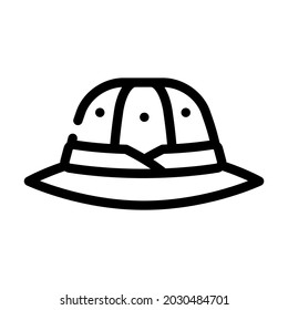 hat hunter line icon vector. hat hunter sign. isolated contour symbol black illustration