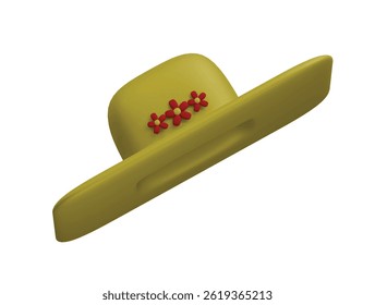 Icono de sombrero 3D Ilustración Render