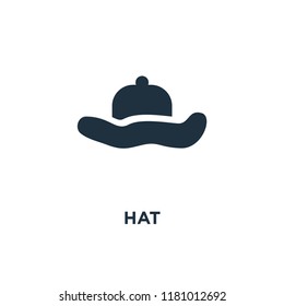 Hat icon. Black filled vector illustration. Hat symbol on white background. Can be used in web and mobile.