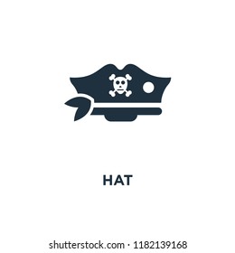 Hat icon. Black filled vector illustration. Hat symbol on white background. Can be used in web and mobile.