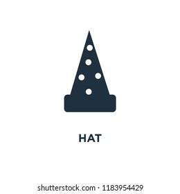 Hat icon. Black filled vector illustration. Hat symbol on white background. Can be used in web and mobile.