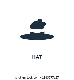 Hat icon. Black filled vector illustration. Hat symbol on white background. Can be used in web and mobile.