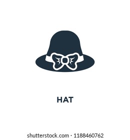 Hat icon. Black filled vector illustration. Hat symbol on white background. Can be used in web and mobile.