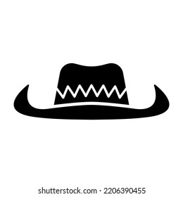 Hat icon. Black silhouette. Front side view. Vector simple flat graphic illustration. Isolated object on a white background. Isolate.