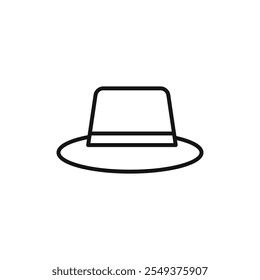Hat icon black and white vector outline sign