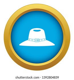 Hat icon blue vector isolated on white background for any design