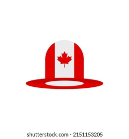 hat icon with canada flag. vector illustration isolated on white background