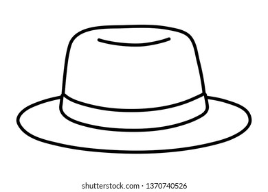 hat icon cartoon black and white