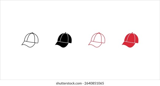 Hat Icon Collection, baseball cap icon, for mobile concept and web design.