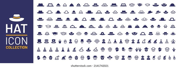 Hat icon collection vector illustration. Costume concept.