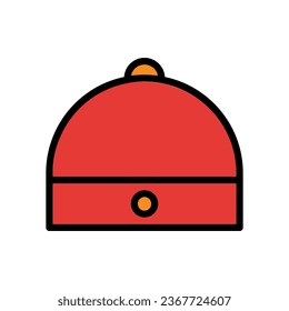 Hat icon colored outline red orange colour chinese new year vector element and symbol perfect.
