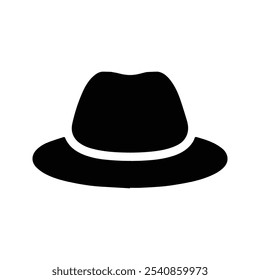 Hat Icon. Cowboy Hat. Vector Illustration. Customizable thin line illustration.  Editable stroke.