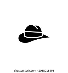 hat icon designed in solid black style and glyph style in fashion and accessories icon category