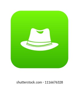 Hat icon digital green for any design isolated on white vector illustration