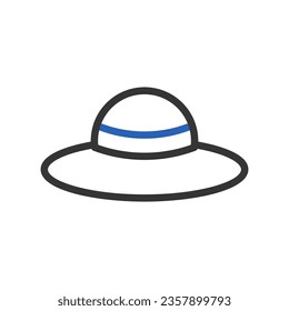 Hat icon duocolor blue grey summer beach illustration vector element and symbol perfect.