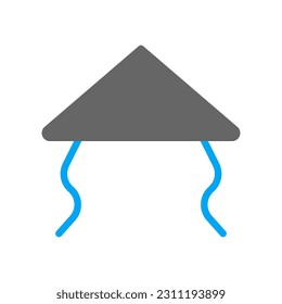 Hat icon duotone blue grey colour style chinese new year vector element and symbol perfect.