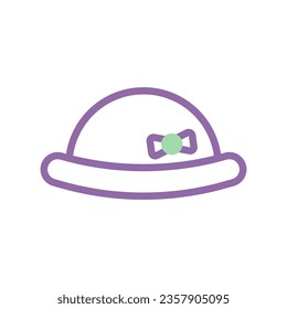 Hat icon duotone purple green summer beach illustration vector element and symbol perfect.