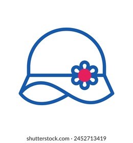 Hat icon duotone red blue summer beach illustration vector element and symbol perfect.