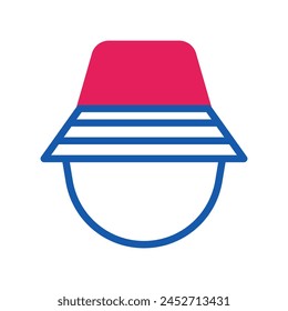 Hut-Icon Duotone rot blau Sommer Strand Illustration Vektorgrafik Element und Symbol perfekt.