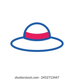 Hat icon duotone red blue summer beach illustration vector element and symbol perfect.