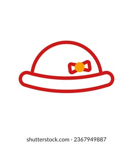 Hat icon duotone yellow red summer beach illustration vector element and symbol perfect.