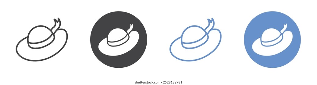 Hat icon Flat art in black and white isolated