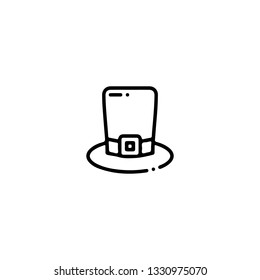 Hat icon, flat design line art thin style. Saint Patrick's Day vector illustration